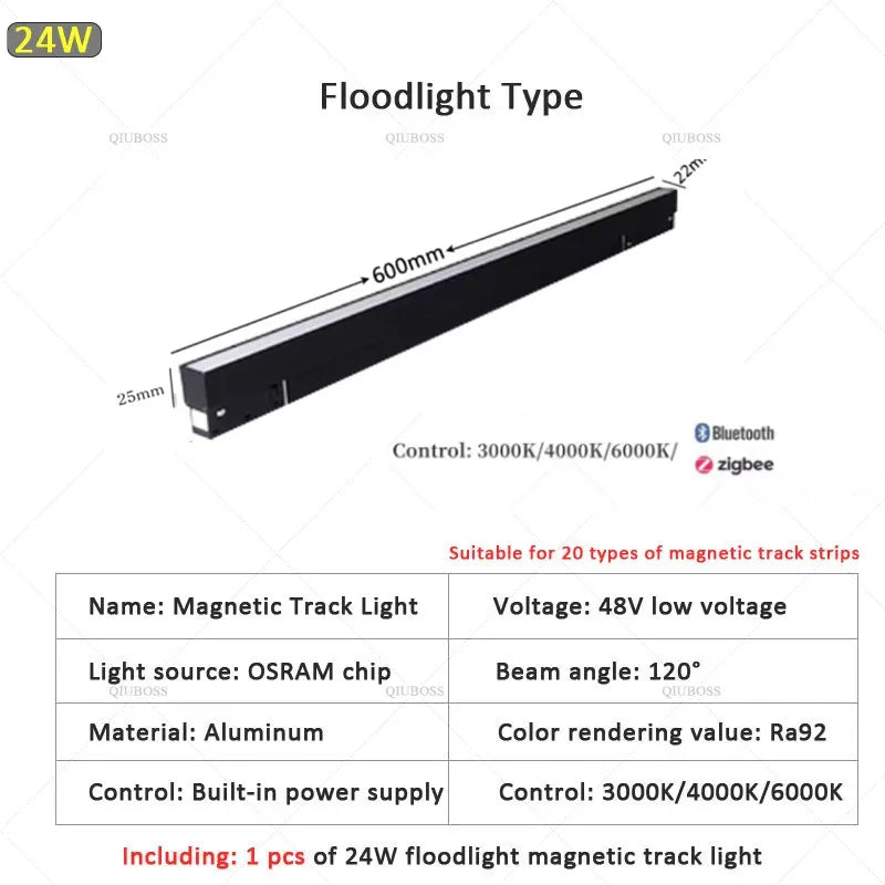 Smart Magnetic Track LED Light – Modern Dimmable Ceiling &amp; Spot Lighting