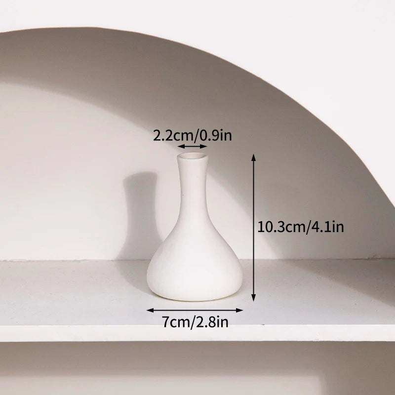 White Ceramic Vase Modern Minimalist Decorative Flower Vase