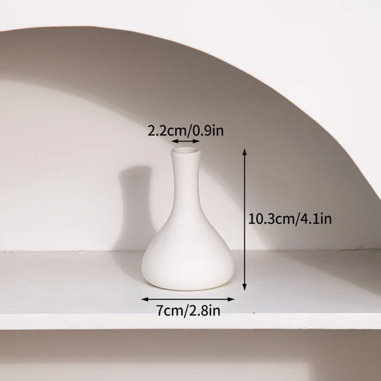 White Ceramic Vase Modern Minimalist Decorative Flower Vase