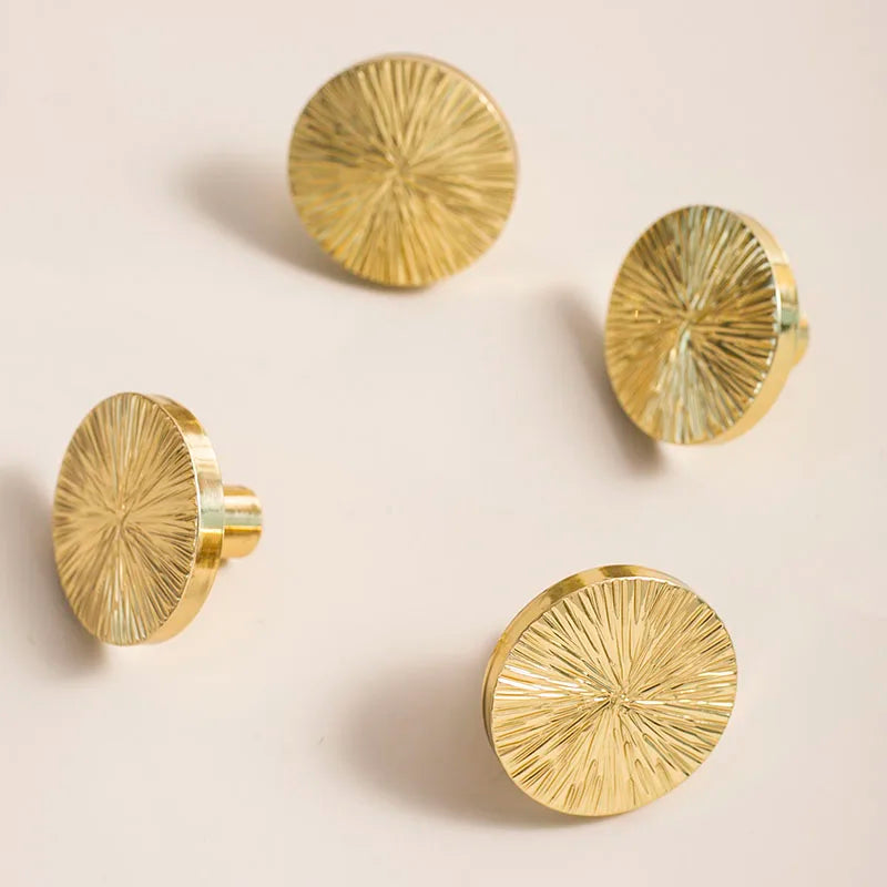 Hammered Brass Cabinet Handles – Handcrafted Furniture Knobs