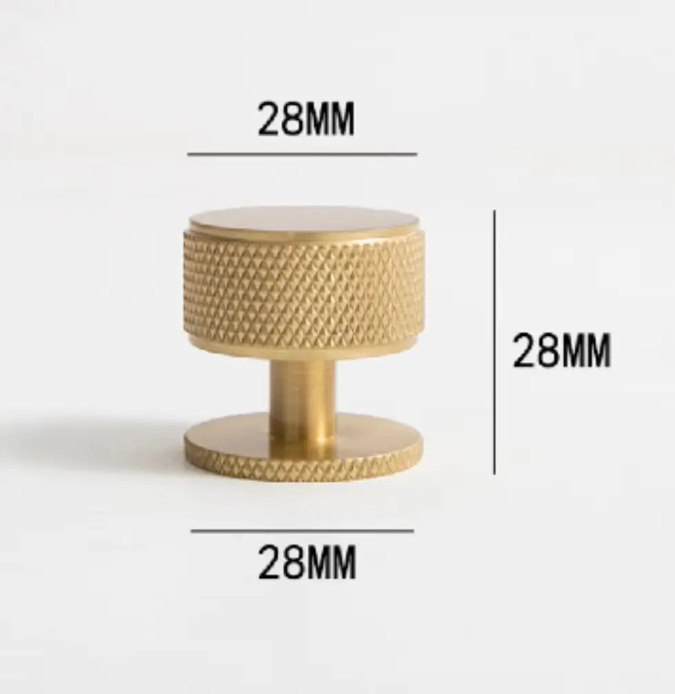 Knurled Brass Handles – Modern Pulls and Knobs for Cabinets and Wardrobes (28–278mm)