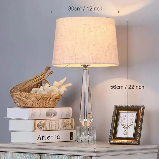 Creative Fabric Table Lamp with Crystal Glass Ball for Living Room &amp; Bedroom