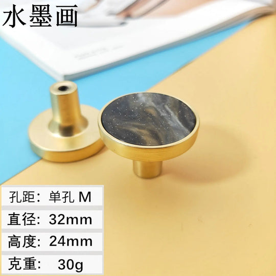 Shell Cabinet Handles – Gold Single-Hole Knobs &amp; Multipurpose Hooks