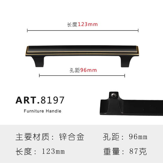 Zinc Alloy Solid Cabinet Door Handles – Modern Minimalist Pulls for Furniture