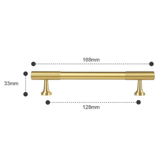 Solid Brass Art Deco Cabinet Handles – Knurled T-Bar Pulls and Knobs for Furniture