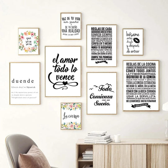 Inspirational Spanish Words Buenas Noches Canvas Wall Art