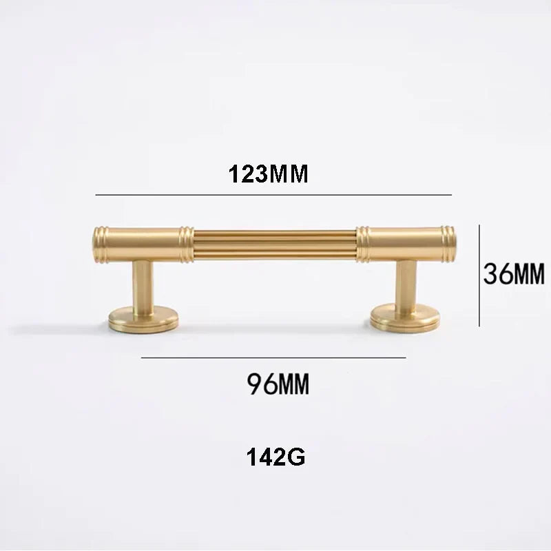 Gold Brass Vertical Linear Cabinet Handles – American-Style Pulls for Wardrobes and Furniture