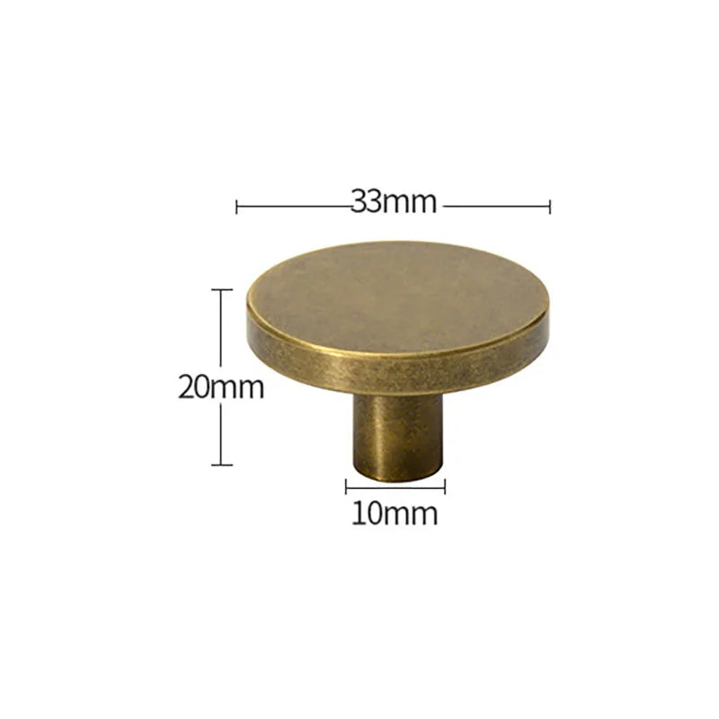 Antique Brass Round Cabinet Knobs – Vintage Drawer &amp; Cupboard Pulls