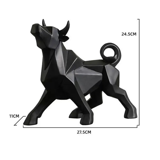 Abstract Geometric Bull Statue Resin Decorative Sculpture