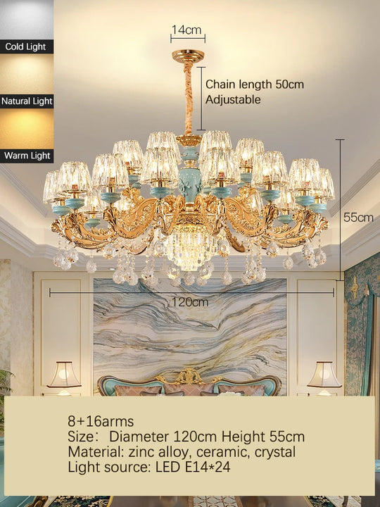 Luxury Umbrella Crystal Chandelier – European-Style Pendant for Villas &amp; Hotels
