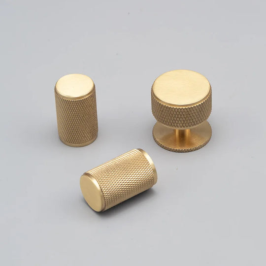 Knurled Brass Knobs – Gold &amp; Bronze Modern Cabinet Pulls