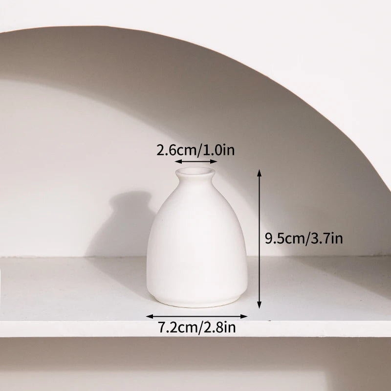 White Ceramic Vase Modern Minimalist Decorative Flower Vase