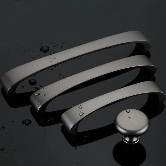 Modern Minimalist Pearl Black Cabinet Handles – European Style Pulls for Furniture