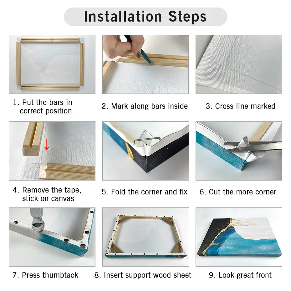 DIY Natural Wood Frame Kit For Canvas Prints