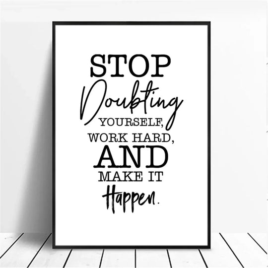Positive Energy Black White Quote Canvas Wall Art