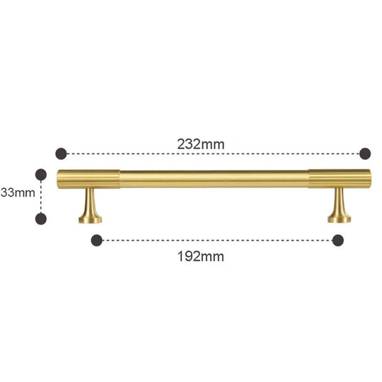 Solid Brass Art Deco Cabinet Handles – Knurled T-Bar Pulls and Knobs for Furniture