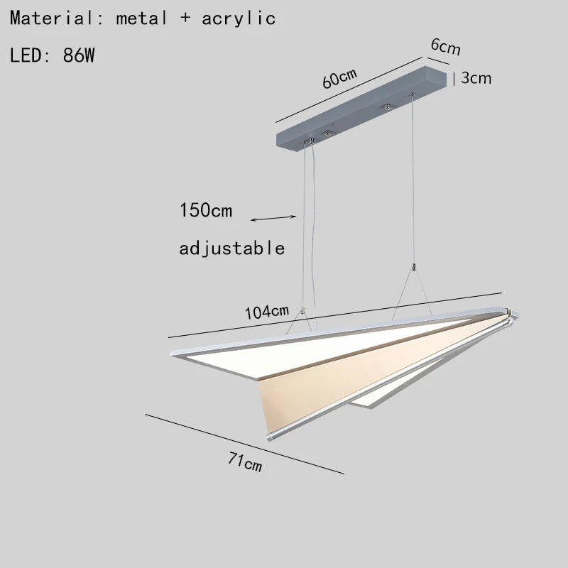 Modern Creative Aircraft LED Pendant Light for Bedroom &amp; Dining Hall