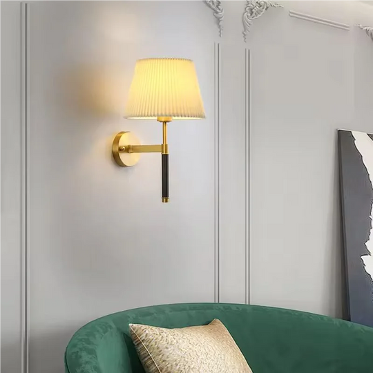 French Style Brass Wall Lamp with LED Mirror Accent