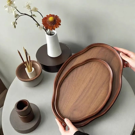 Wooden Decorative Serving Tray for Coffee Table &amp; Home Decor