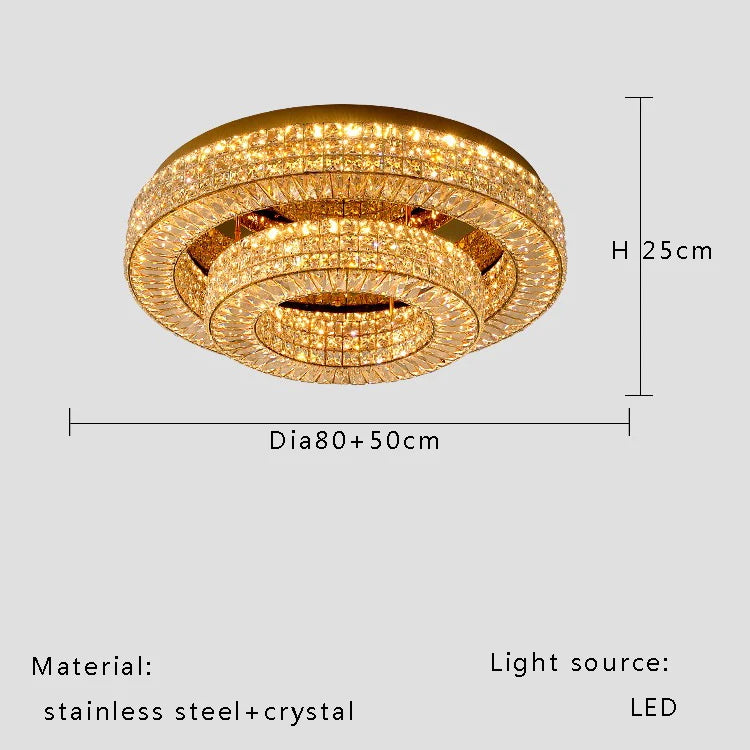 Modern Two-Tier Crystal Ceiling Light for Bedroom &amp; Living Room
