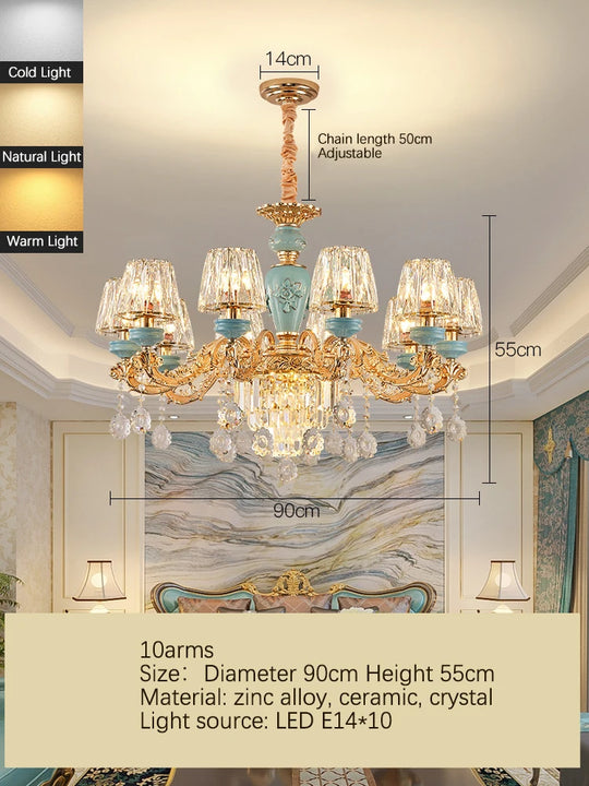 Luxury Umbrella Crystal Chandelier – European-Style Pendant for Villas &amp; Hotels