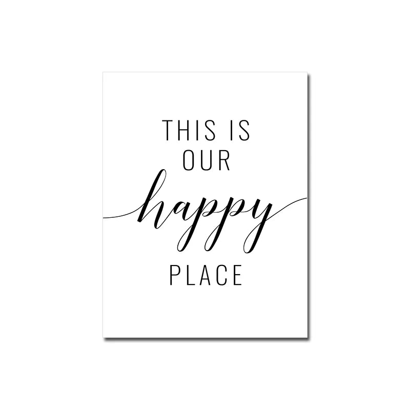 Love Family Home Quote Black White Canvas Wall Art