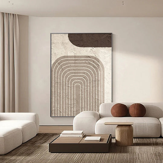 Geometric Abstract Neutral Tone Canvas Wall Art Unframed