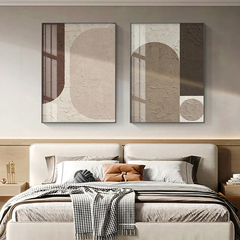 Geometric Abstract Neutral Tone Canvas Wall Art Unframed