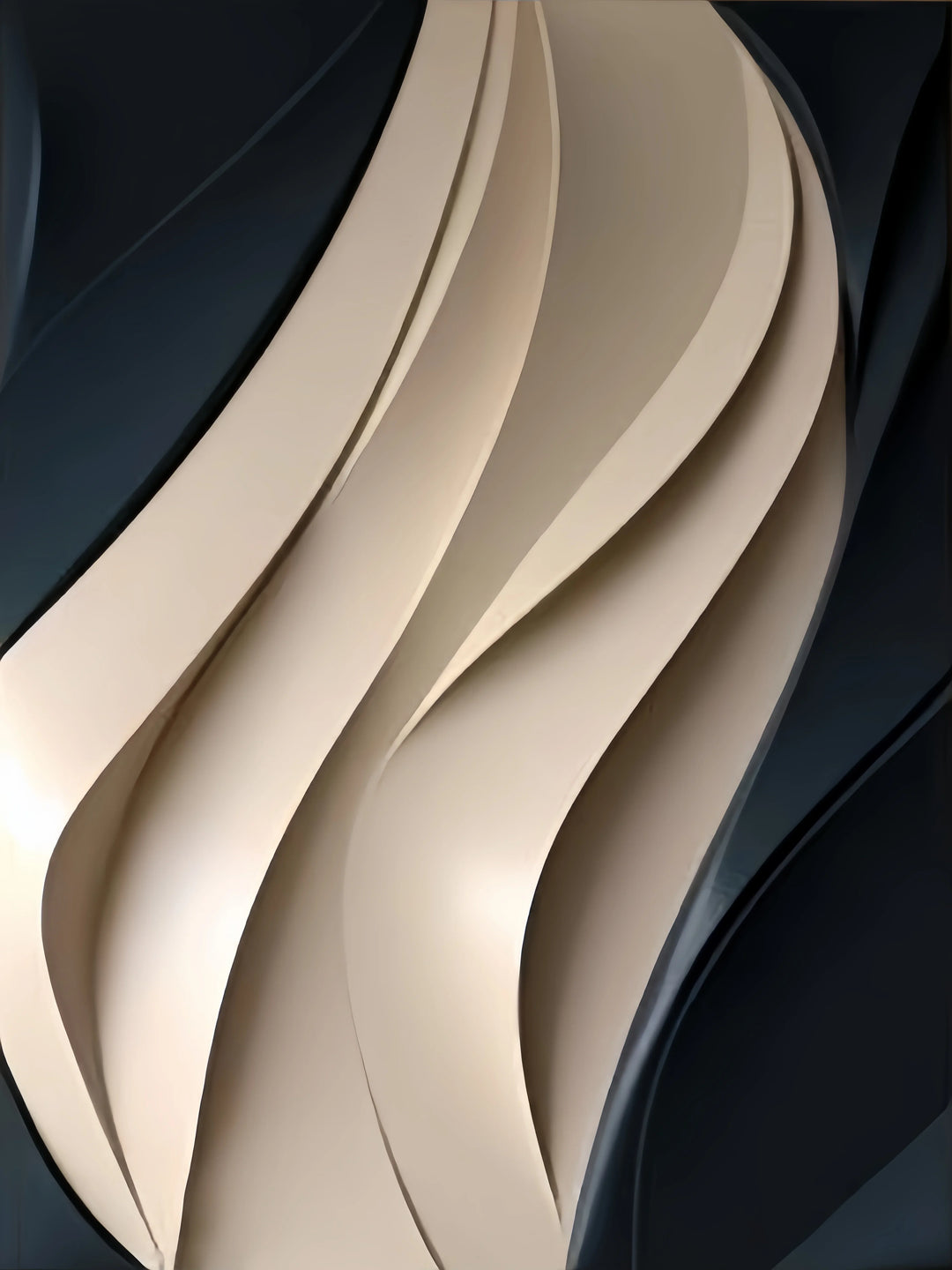 Abstract Flowing Wavy Design Canvas Wall Art