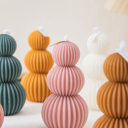 Abstract Spiral Sphere Sculptured Decorative Candle