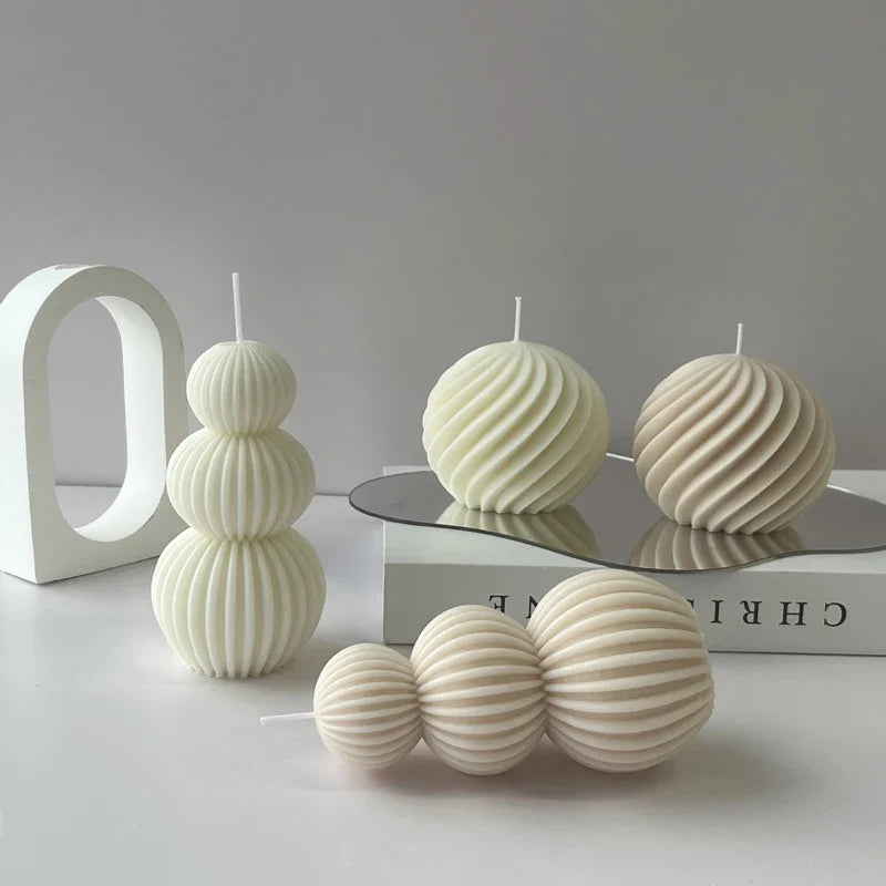 Abstract Spiral Sphere Sculptured Decorative Candle