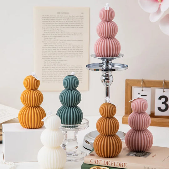 Abstract Spiral Sphere Sculptured Decorative Candle