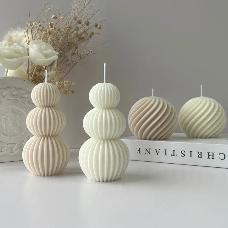 Abstract Spiral Sphere Sculptured Decorative Candle