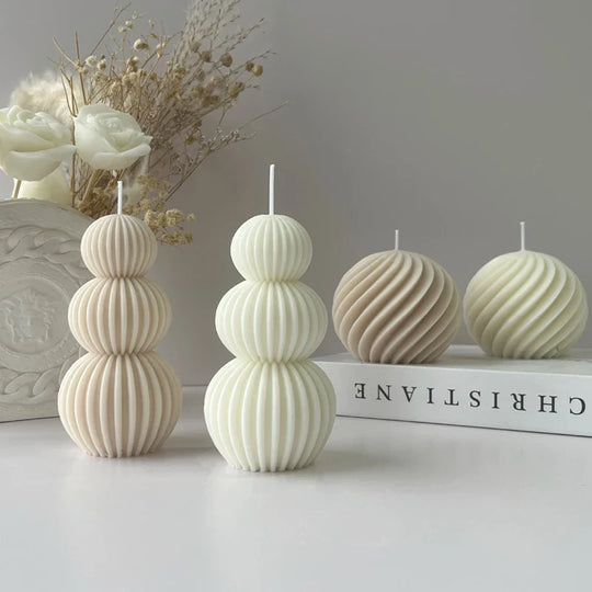 Abstract Spiral Sphere Sculptured Decorative Candle