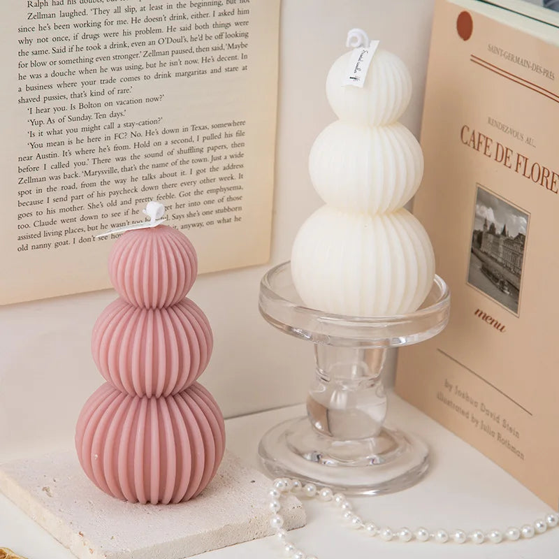 Abstract Spiral Sphere Sculptured Decorative Candle