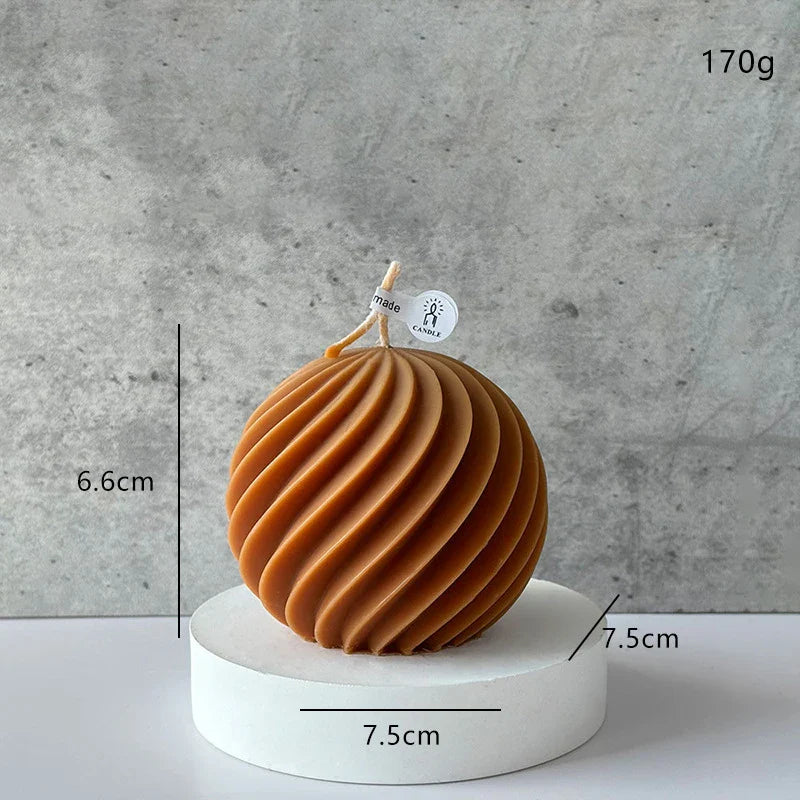 Abstract Spiral Sphere Sculptured Decorative Candle
