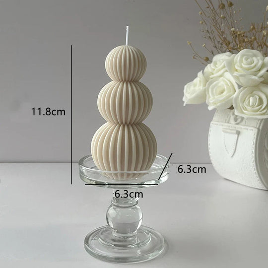 Abstract Spiral Sphere Sculptured Decorative Candle