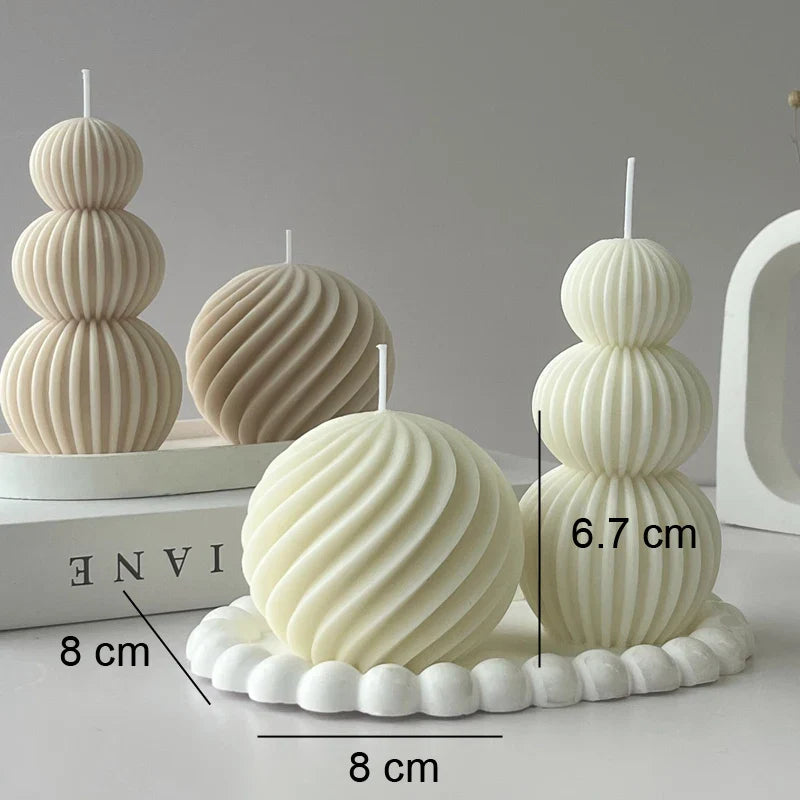 Abstract Spiral Sphere Sculptured Decorative Candle