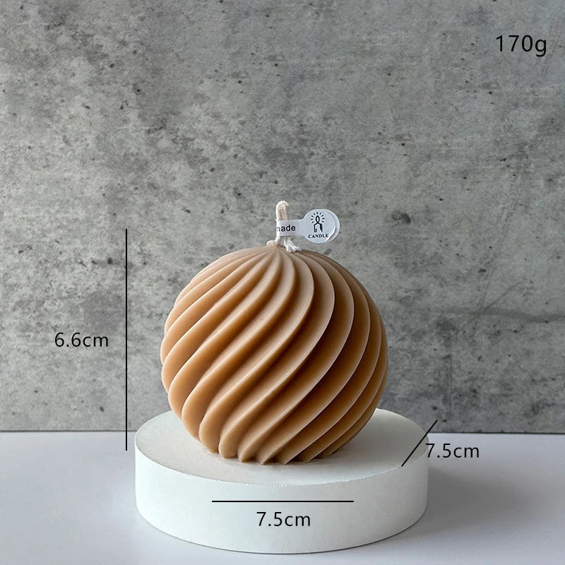 Abstract Spiral Sphere Sculptured Decorative Candle