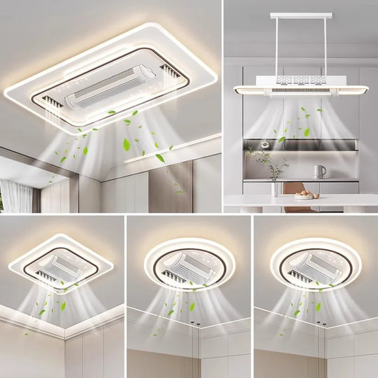 Charlotte Invisible Bladeless LED Ceiling Fan Light – Remote