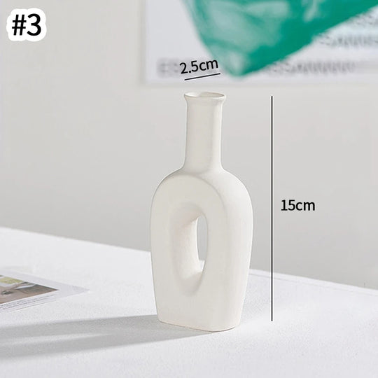 White Ceramic Vase Modern Minimalist Decorative Flower Vase