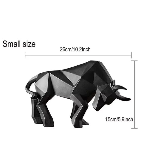 Abstract Geometric Bull Statue Resin Decorative Sculpture