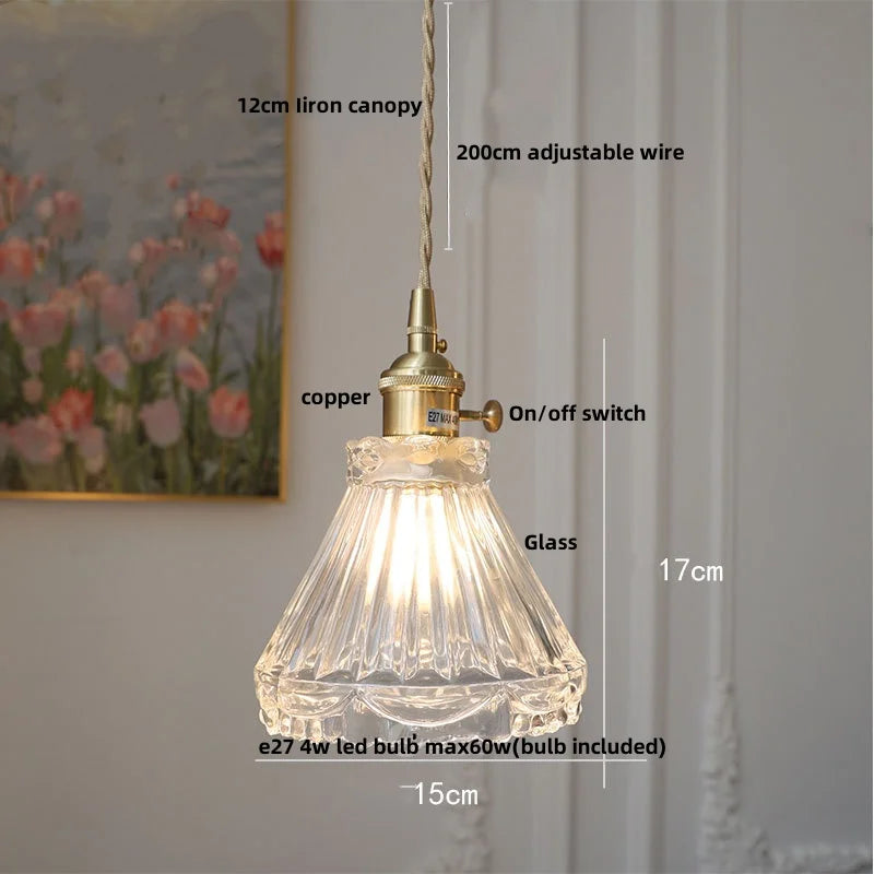 Lucien – Modern Clear Glass Pendant Light for Living Room, Restaurant, and Café