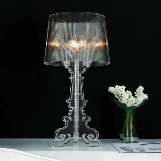 Transparent White Baroque Ghost Table Lamp for Bedroom &amp; Living Room