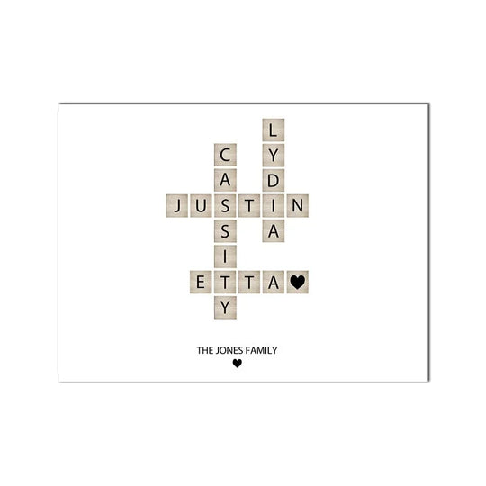 Personalized Family Names Canvas Wall Art