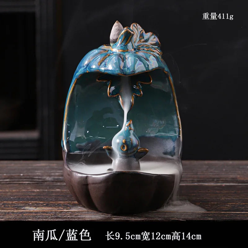Ceramic Elephant Backflow Incense Burner Decorative Pedestal