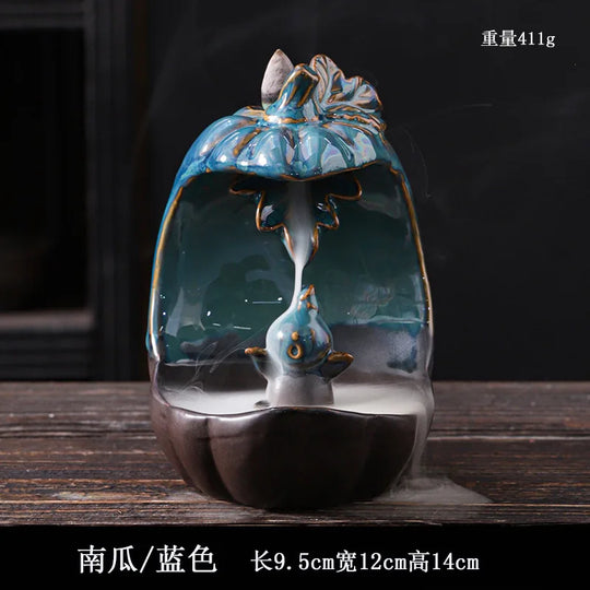 Ceramic Elephant Backflow Incense Burner Decorative Pedestal