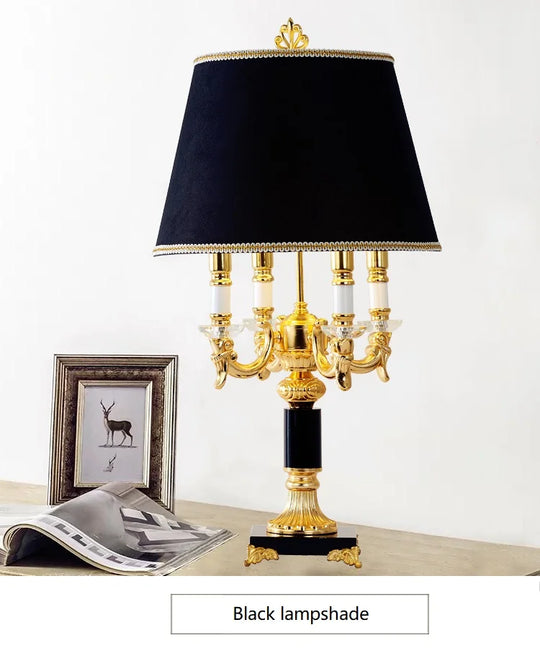 Luxury Black Crystal Table Lamp for Bedroom &amp; Living Room