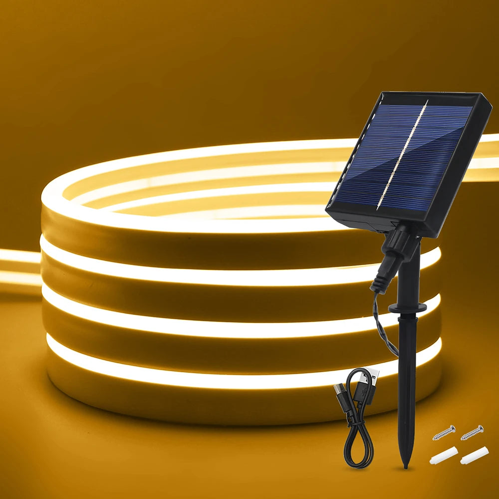 Solar Neon LED Strip Lights Waterproof Flexible Outdoor Decoration