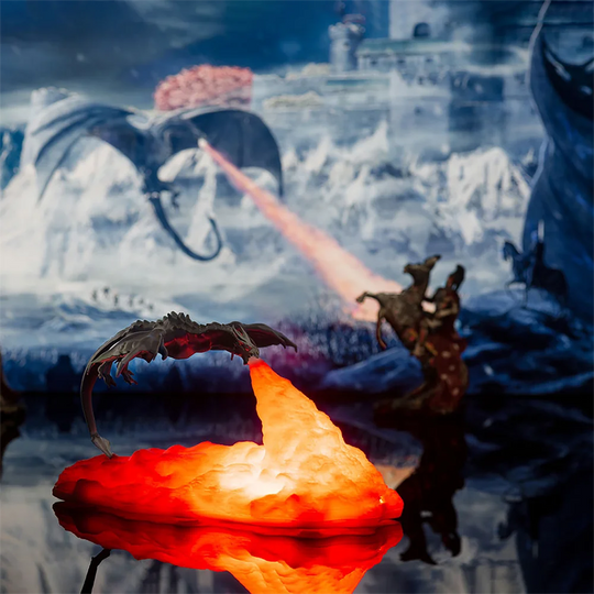 3D Fire Dragon LED Desktop Night Light USB Rechargeable